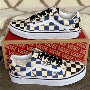 ••VANS OLD SKOOL BIG CHECK black/navy WMNS